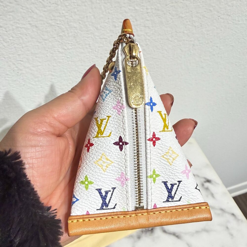 Louis Vuitton Takashi Murakami Monogram Multicolor Berlingot Pouch White COA - Picture 3 of 12
